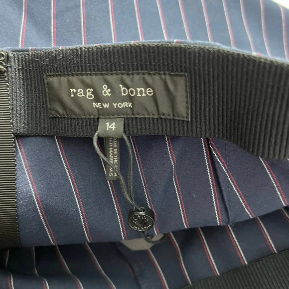 Rag and Bone Simone Snap Pant in Navy Blue‎ Stripe Size US 14 - Picture 9 of 12